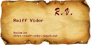 Reiff Vidor névjegykártya